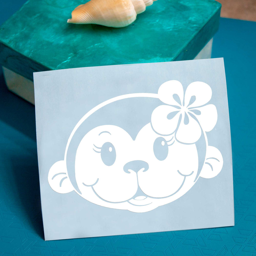 Aloha Monkey Face Girl - Hawaiian Vinyl Sticker