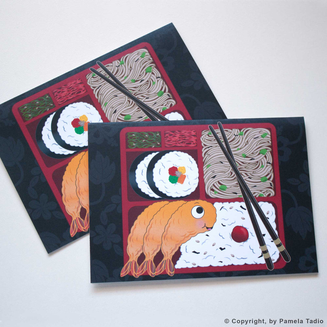 Shrimp Bento - Set of 6 Note Cards