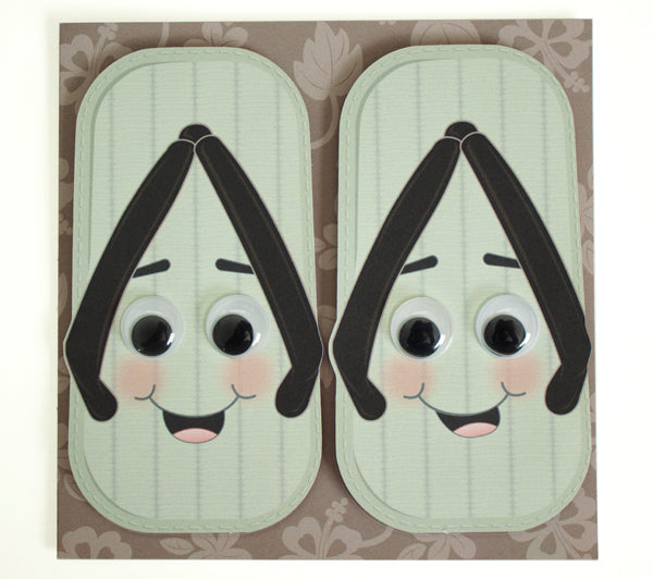 Tatami Slippers - Googly for You Greeting Card