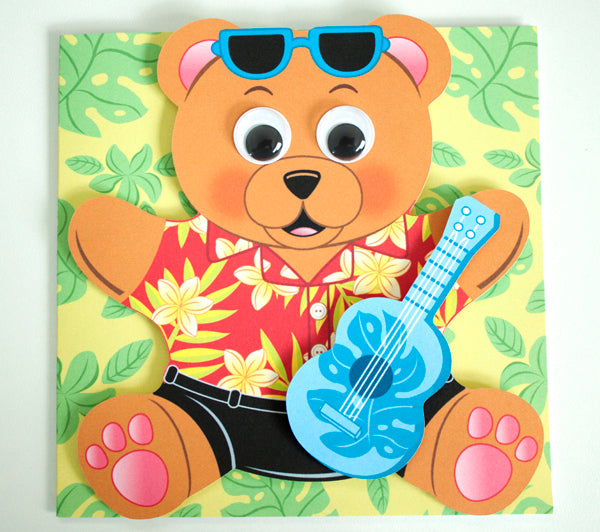 Hawaiian Bear Boy - Googly for You Greeting Card