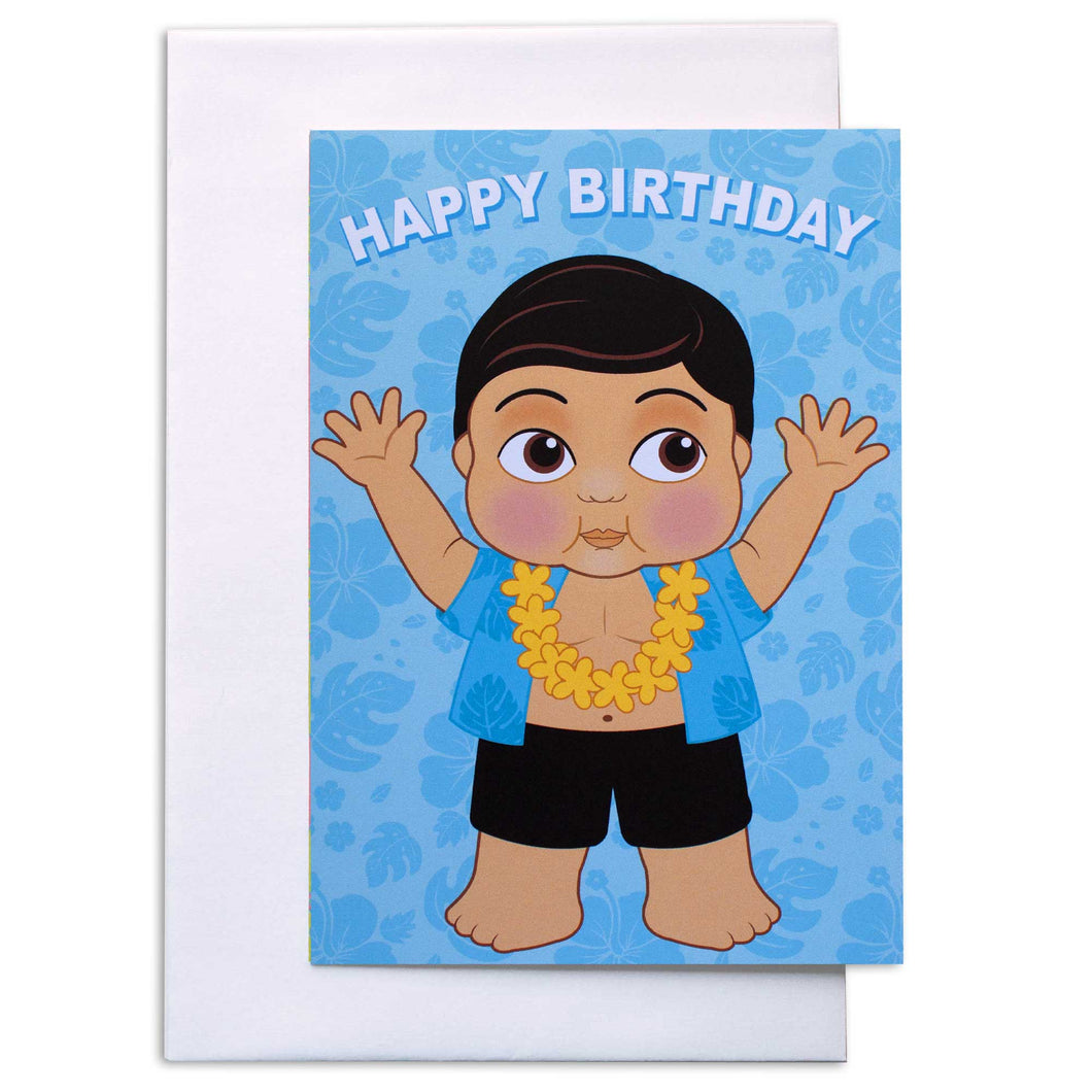 Hawaiian Boy, Happy Birthday Card - Hawaiian Greeting Card