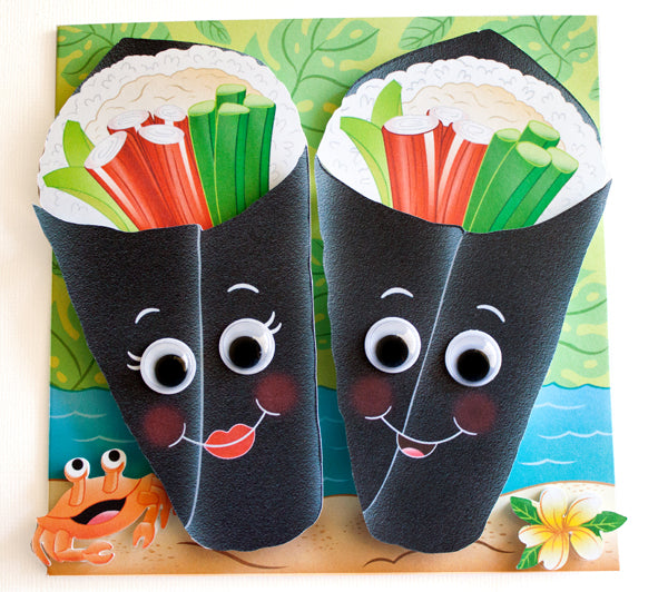 California Roll Sushi - Googly for You Greeting Card