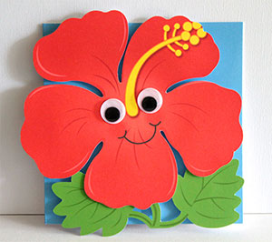 Hibiscus - Googly for You Greeting Card