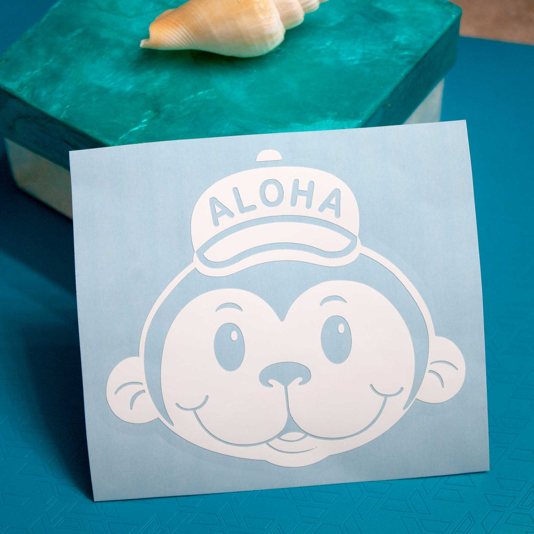 Aloha Monkey Face Boy - Hawaiian Vinyl Sticker