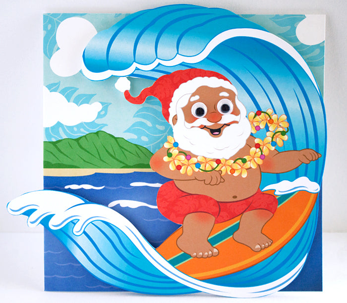 Santa Surfer - Googly for You Greeting Card
