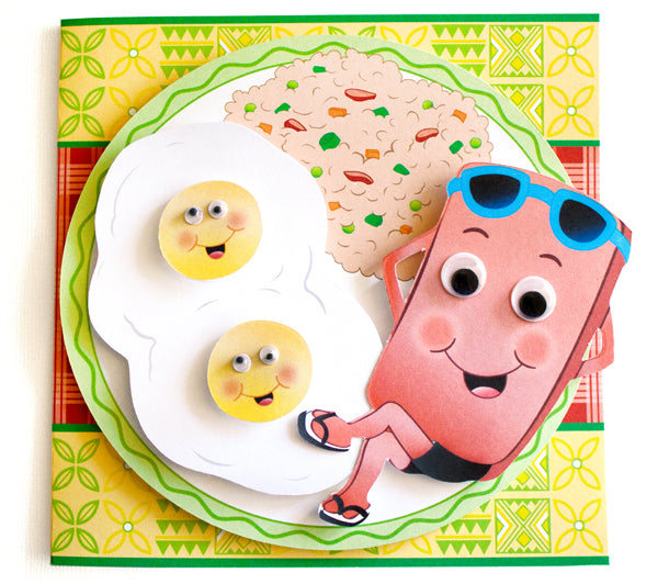 Luncheon Meat and Eggs Plate - Googly for You Greeting Card
